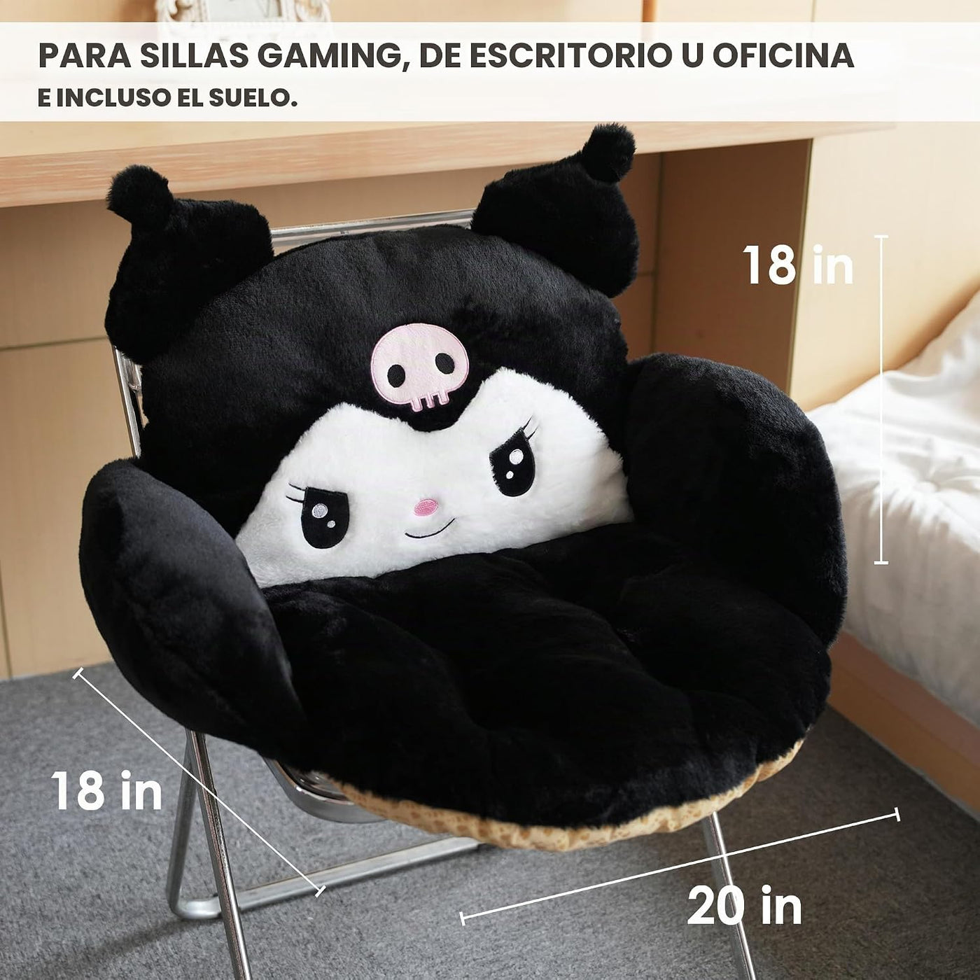 Juju - Cojín Kawaii negro \u2013 Decoración de habitación Kawaii \u...
