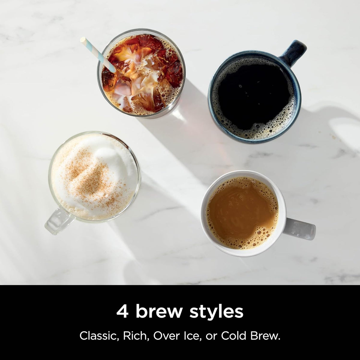 Cafetera Ninja Hot &amp; Iced XL con Rapid Cold Brew, 4 estilos de...