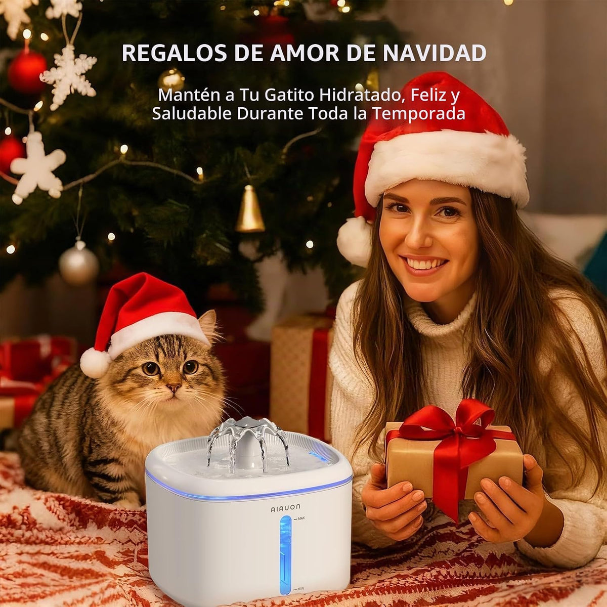 Fuente de agua para gatos, fuente para gatos de 84 onzas \/ 2.5 L,...