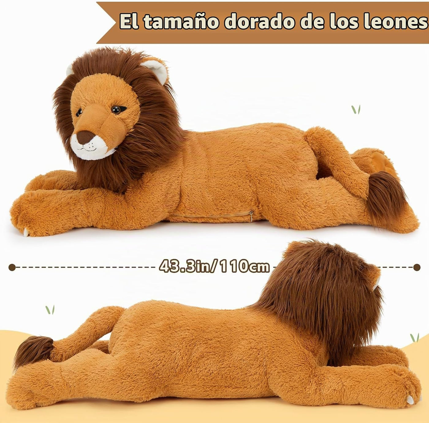 Tezituor Animales de Peluche de León Gigante de 43.3 pulgadas, Jugu...