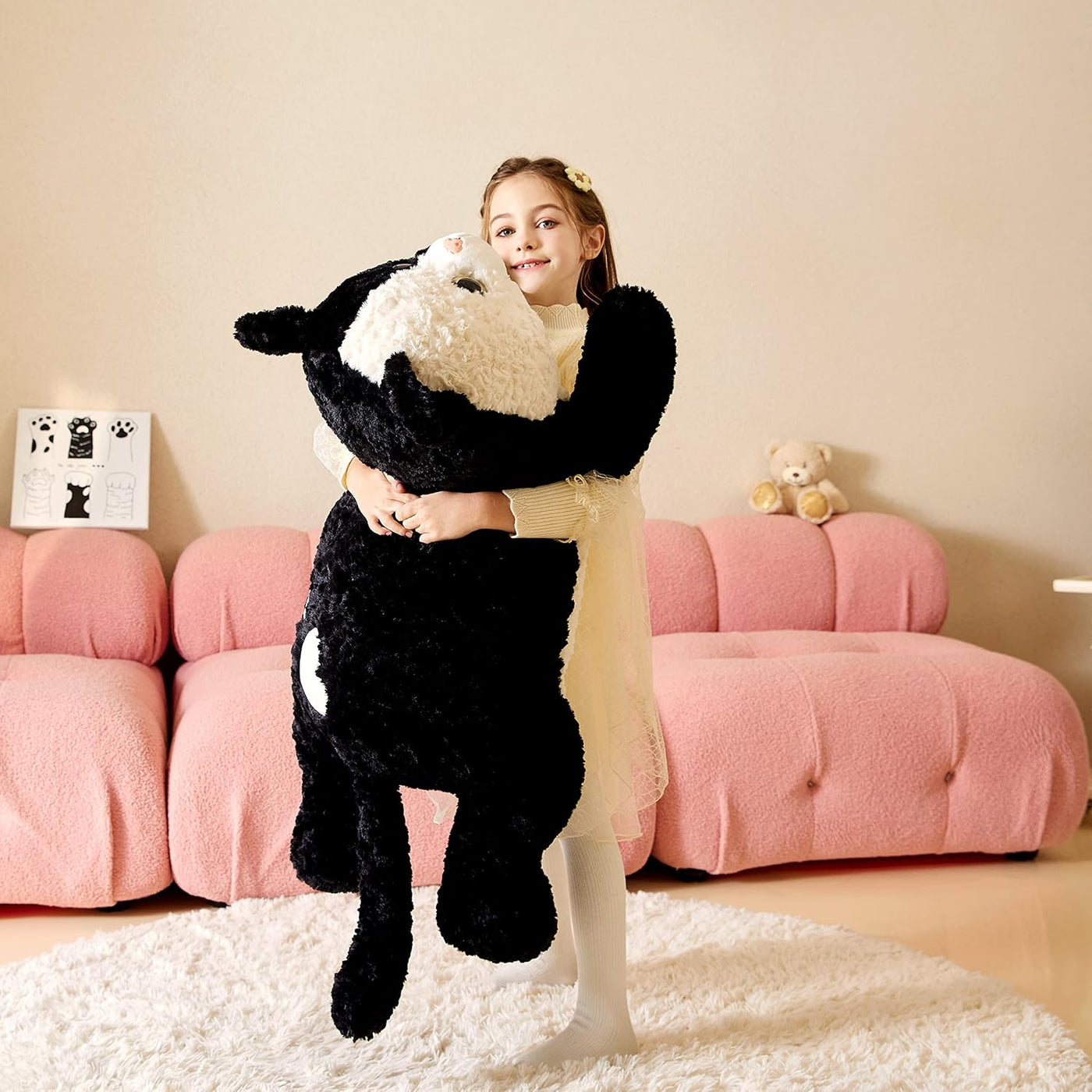 Tumyay - Animal de peluche gigante de gato de felpa suave, juguete...