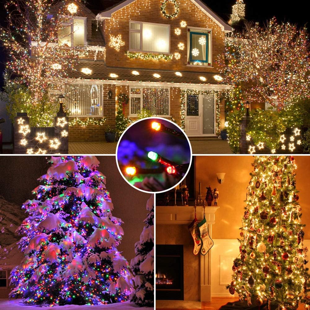 Luces navideñas Brizled para exteriores, 180,4 pies, 500 luces LED...