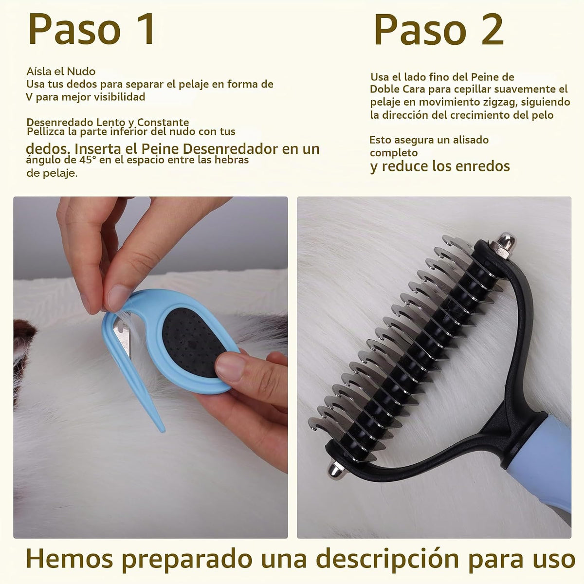 Kit de aseo para gatos y perros, removedor de pelo mate para gatos,...