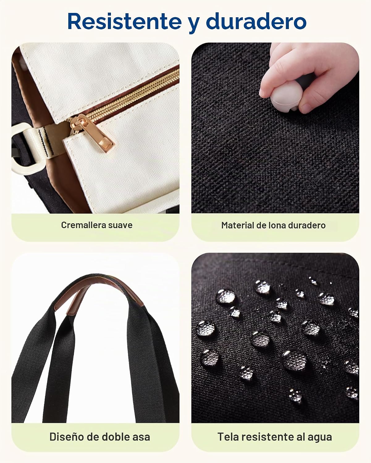 mommore Bolsa de pañales de lona Bolso de hospital con estilo para...