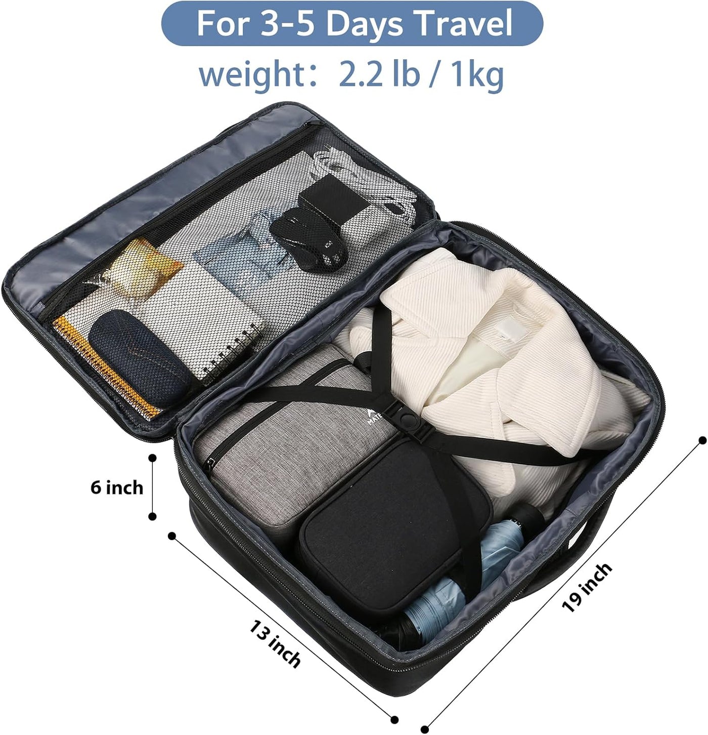 MATEIN Mochila de Mano, Mochila de Viaje Extra Grande Expandible Ap...