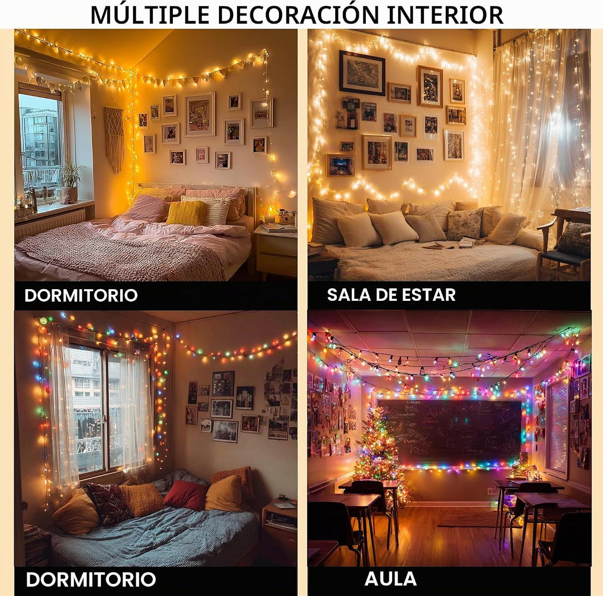 Dazzle Bright Luces de Navidad que cambian de color, 164 pies, 500...
