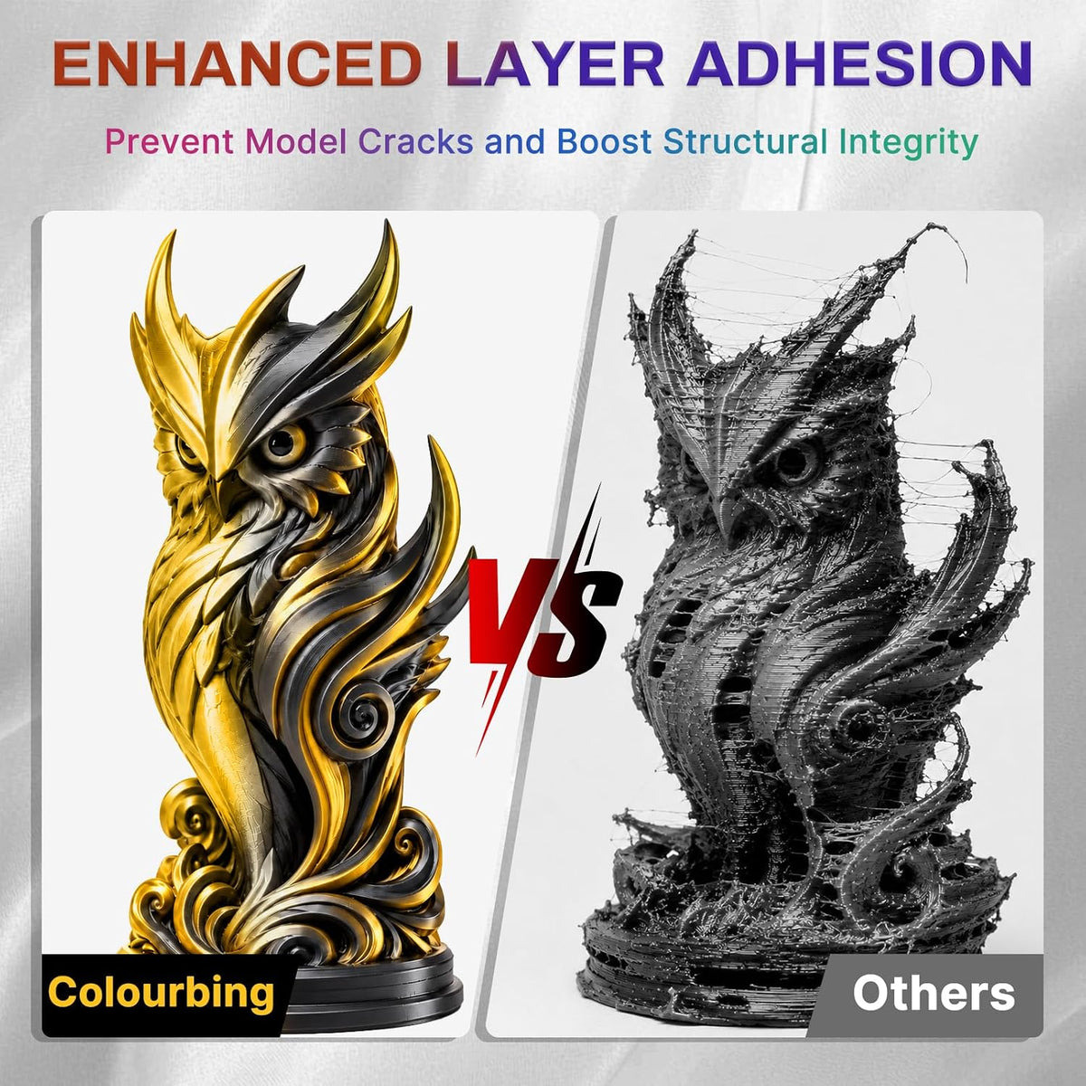 Colourbing Filamento de impresora 3D PLA+ de seda presecada de dobl...