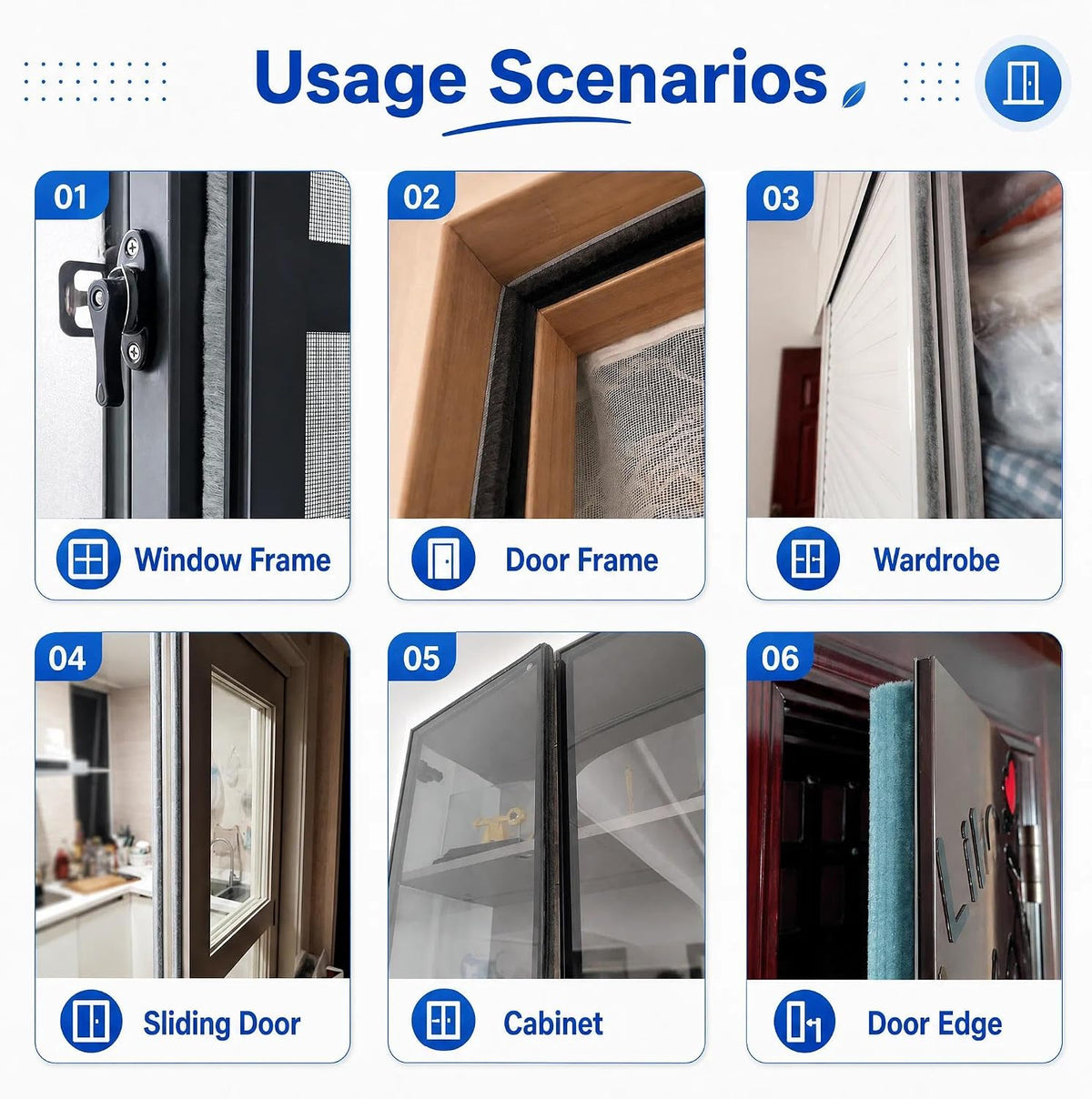 ZOMPAGO Burlete para puertas/ventanas, 2 rollos de 0,9 x 0,4 pulgad...