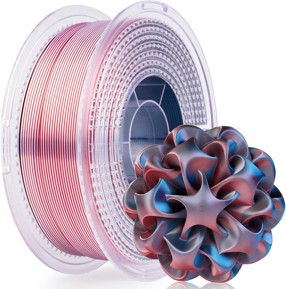 AMOLEN Silk 4 colores en 1 filamento de impresora 3D, azul\/rojo\/b...
