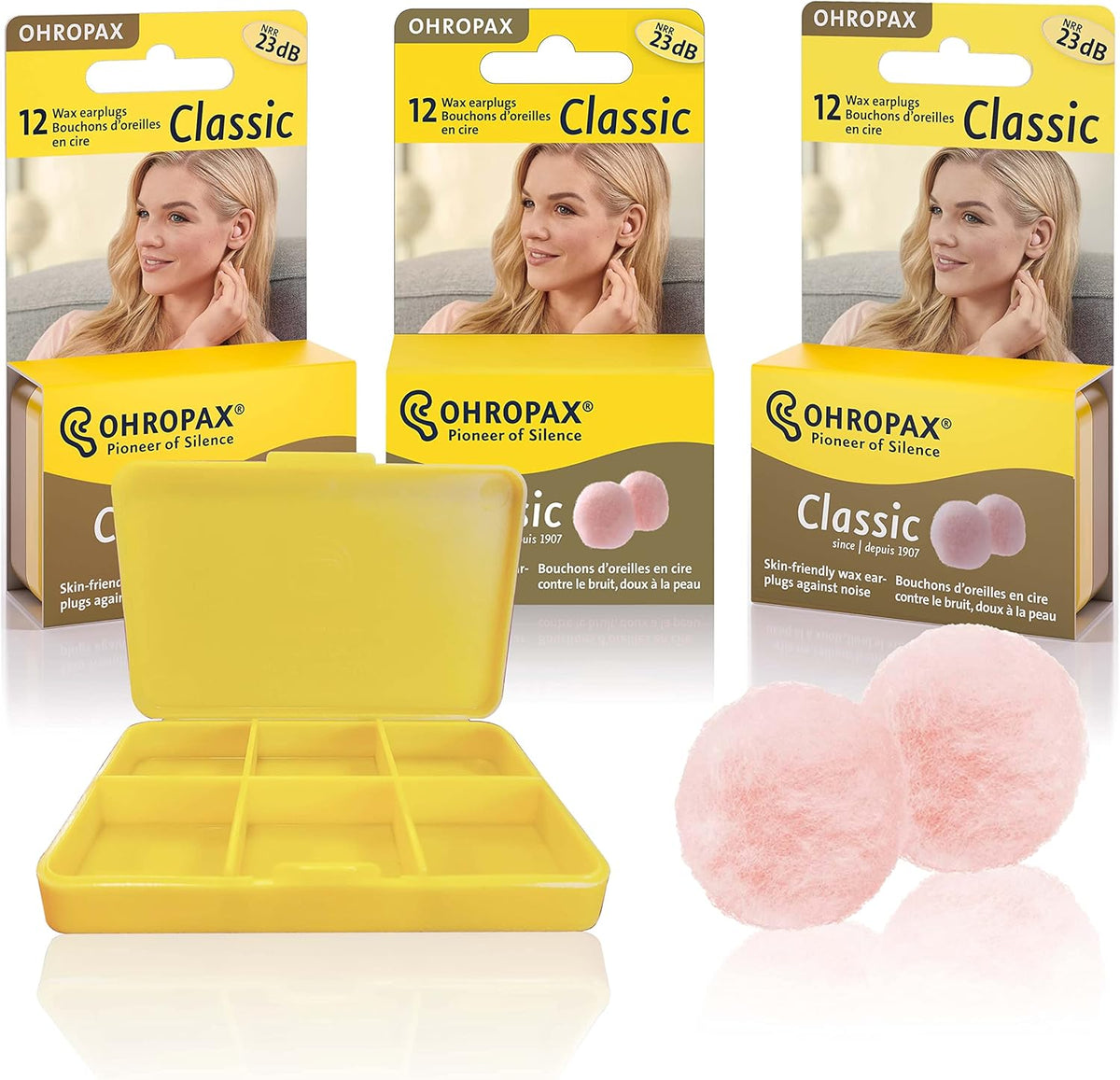 Ohropax Tapones reutilizables de algodón\/cera para los oídos \u201...