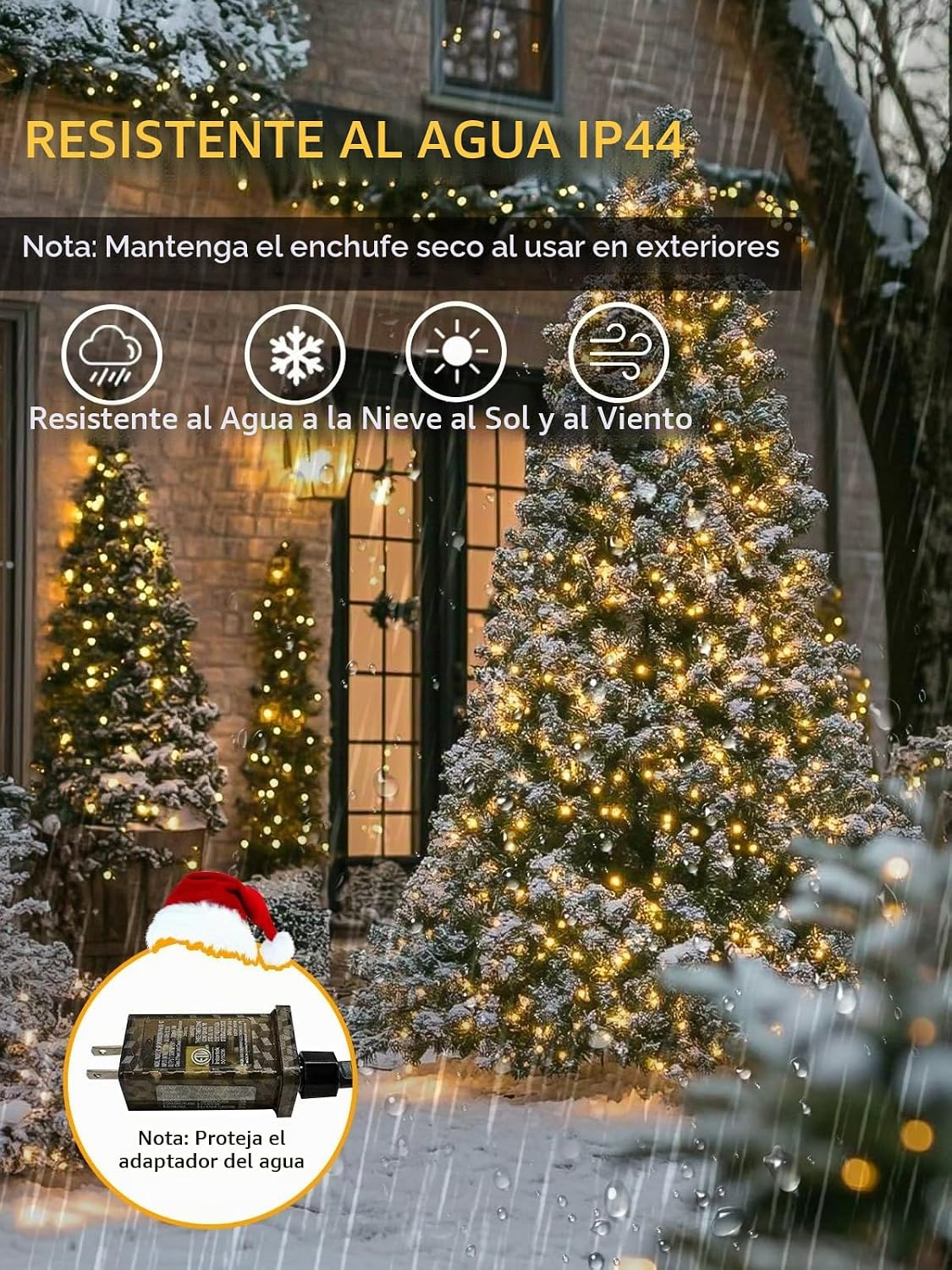 EEW - Cadena de luces de Navidad controladas por voz, 99 pies, 300...