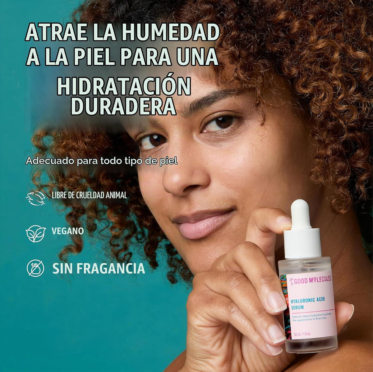 Good Molecules Suero de ácido hialurónico para cara, 2.5 onzas líqu...
