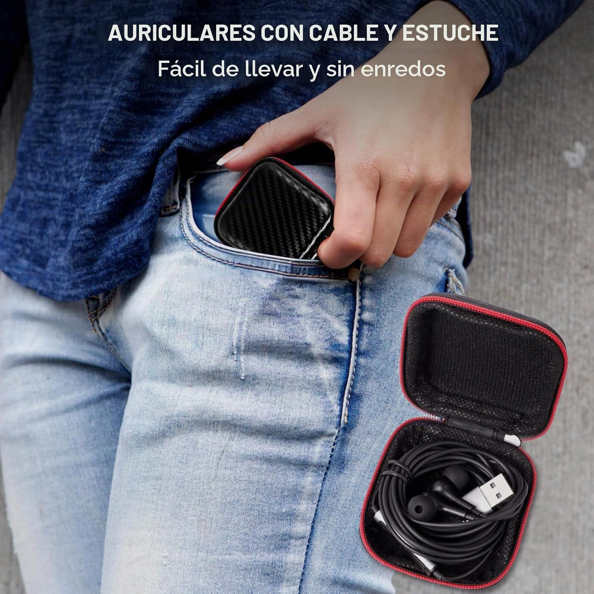 ASKUBSKU Auriculares USB con cable con micrófono para PC de 7.5 pie...