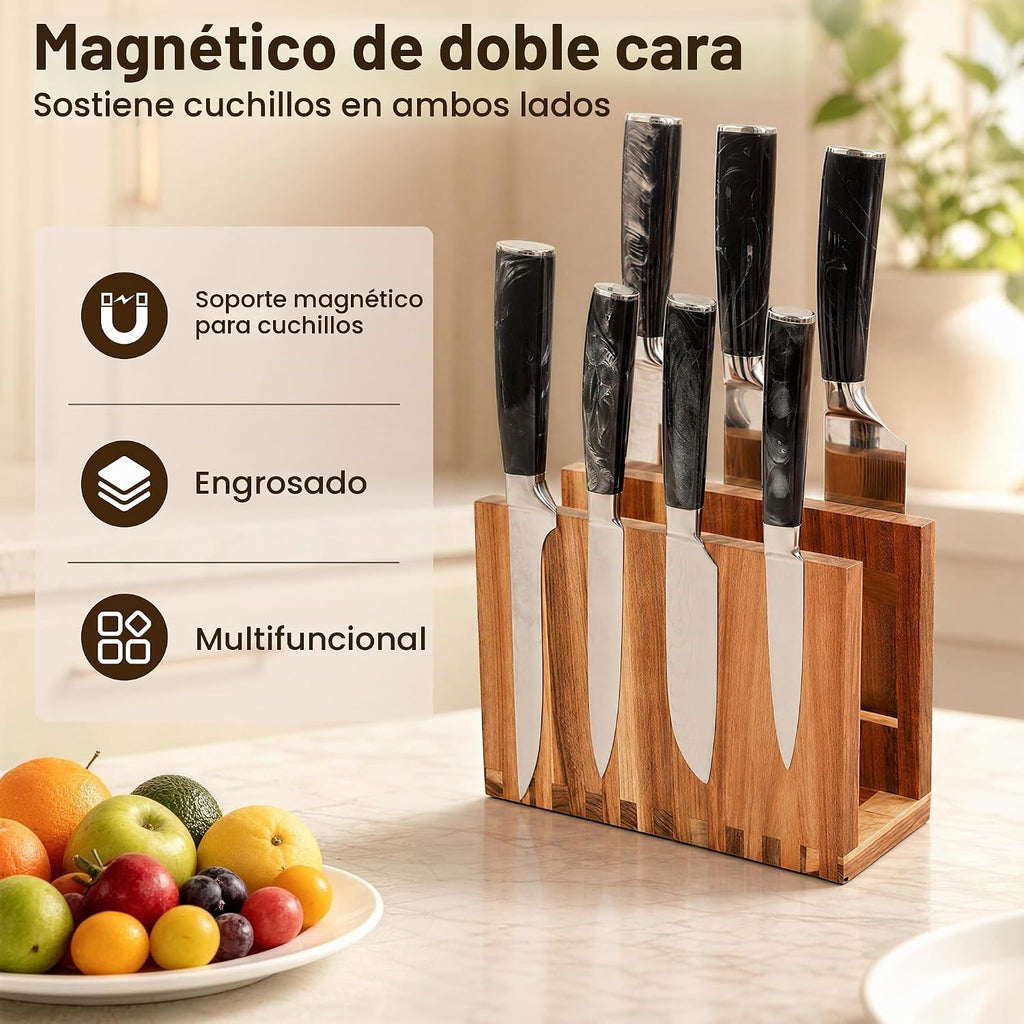 Juego de tablas de cortar magnéticas con soporte para cocina que ah...
