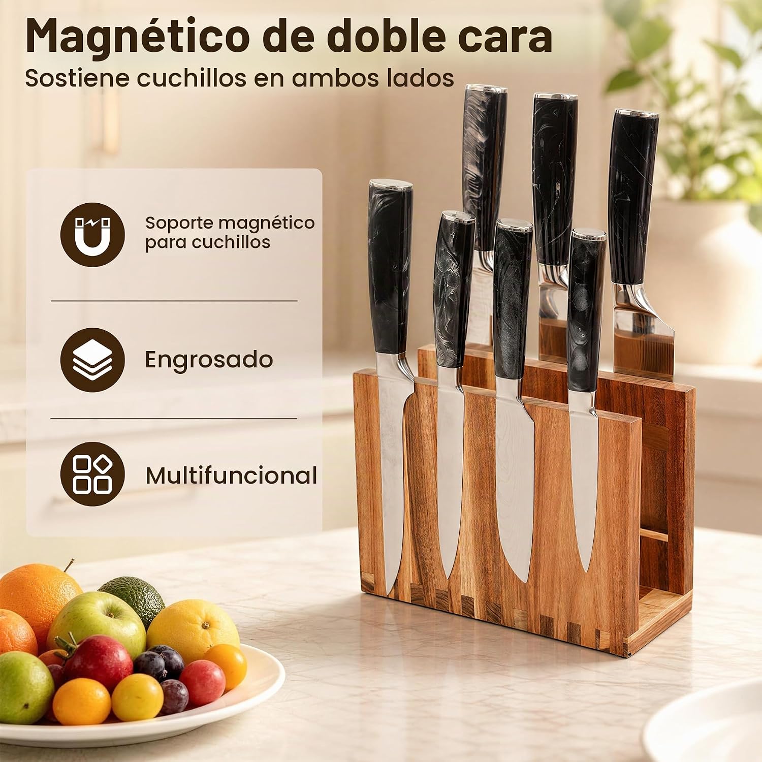Juego de tablas de cortar magnéticas con soporte para cocina que ah...