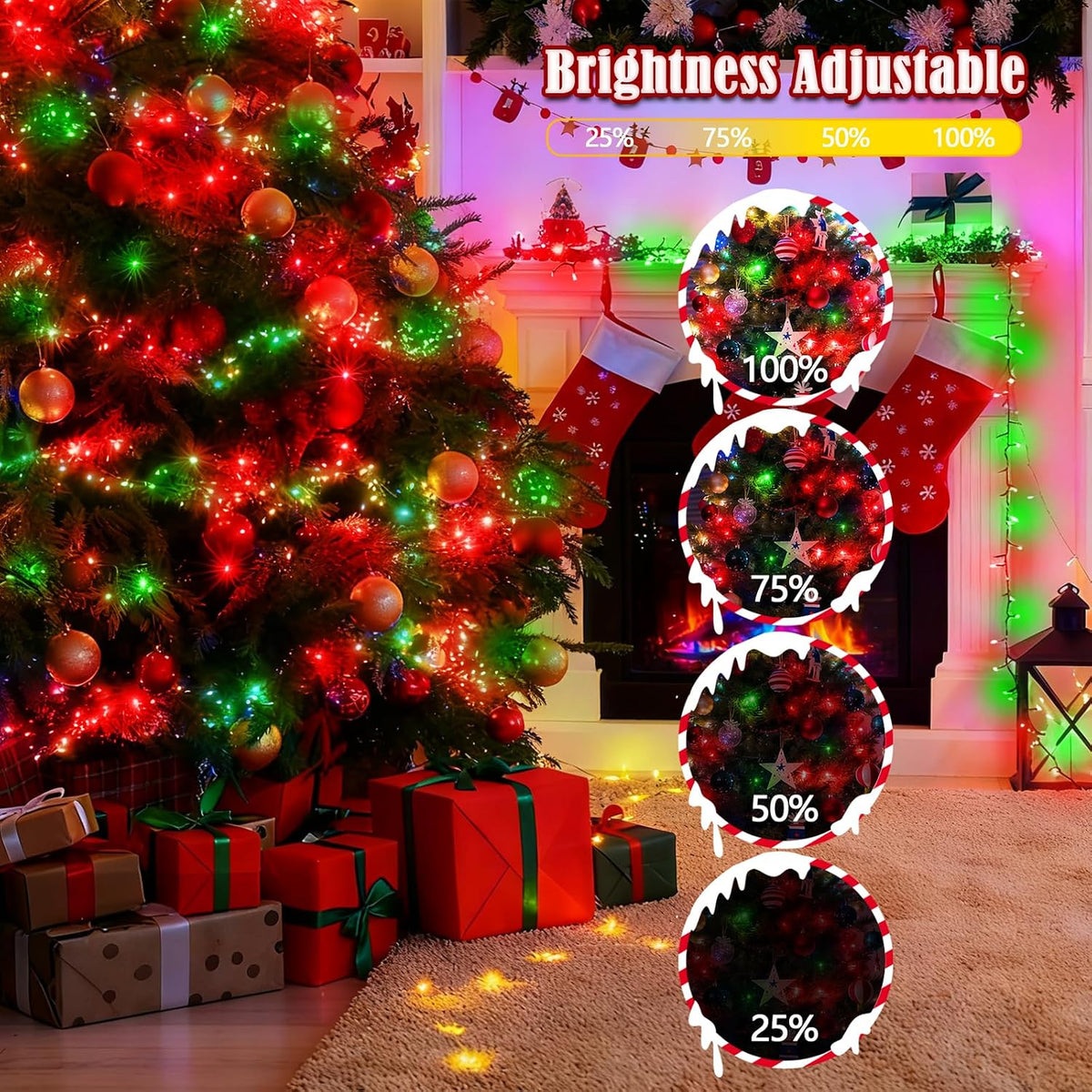 2026 Nuevas luces de cadena de Navidad inteligentes con control de...
