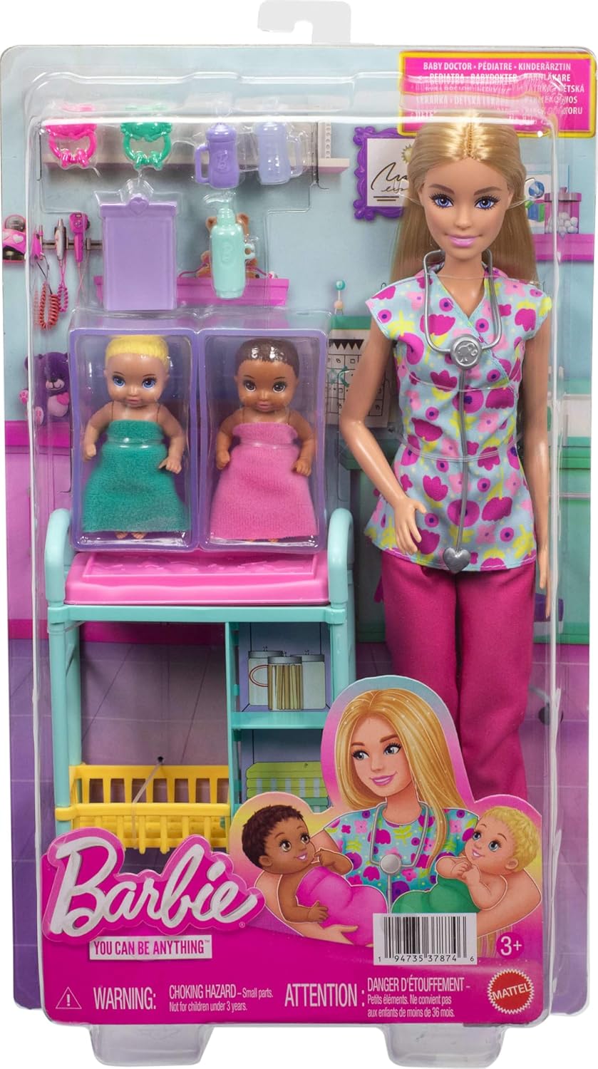 Barbie Careers Baby Doctor - Muñeca y juego | 2 muñecas de bebé con...