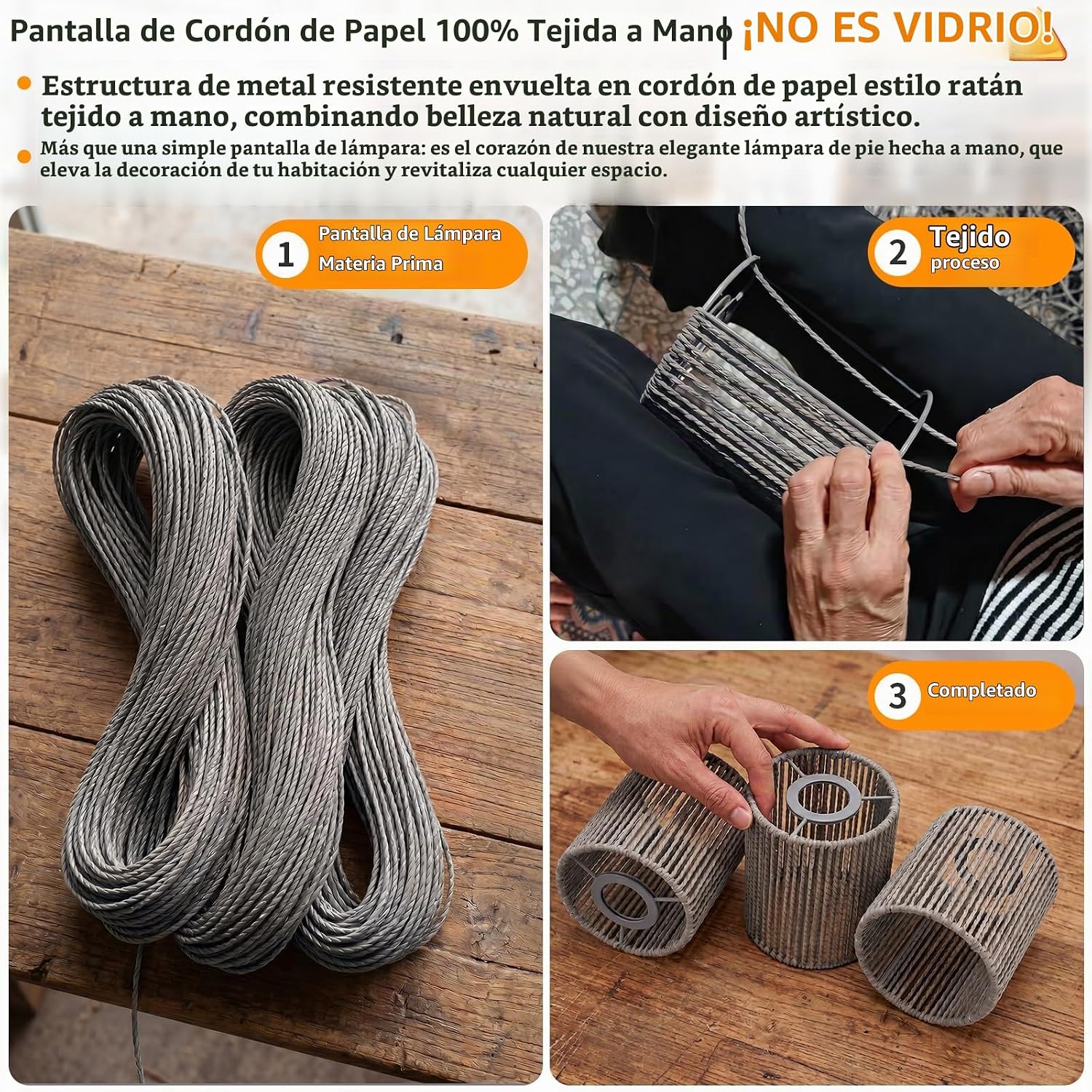 Hotsonic Lámpara de pie de árbol de ratán boho de 72 pulgadas, lámp...