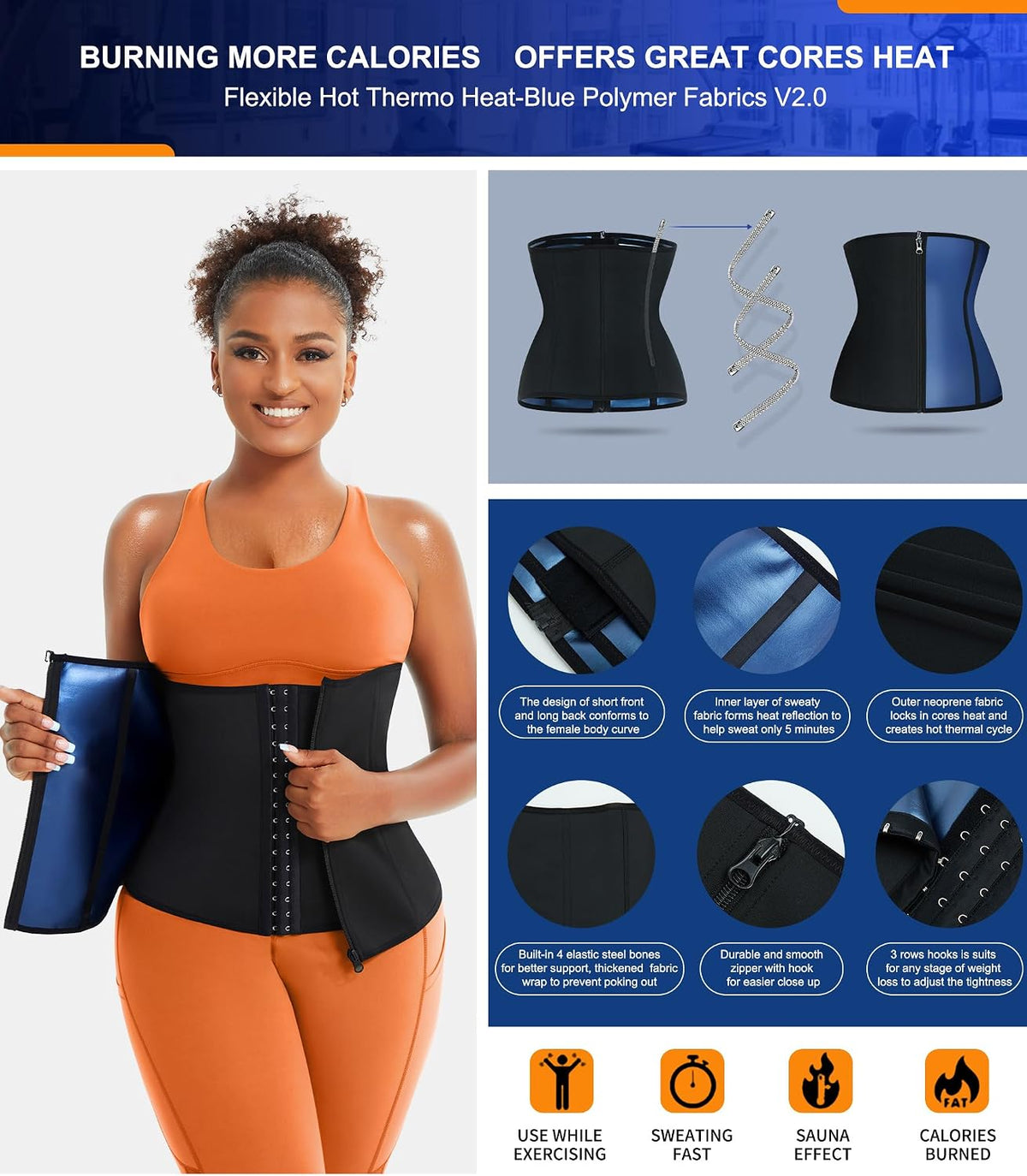 TrainingGirl Entrenador de cintura para mujer, faja reductora de su...