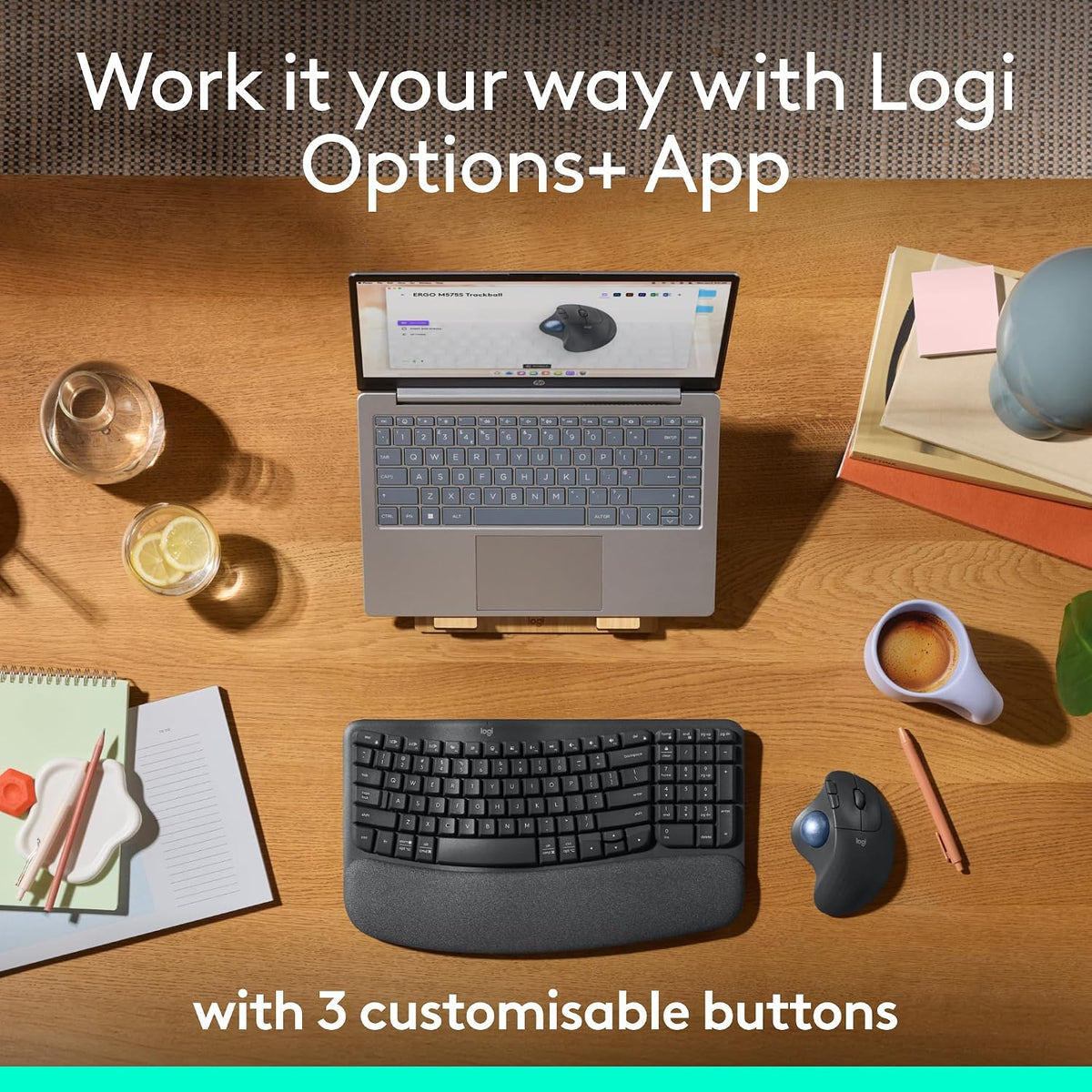 Logitech Ergo M575S Ratón inalámbrico Bluetooth Trackball - Bola Az...