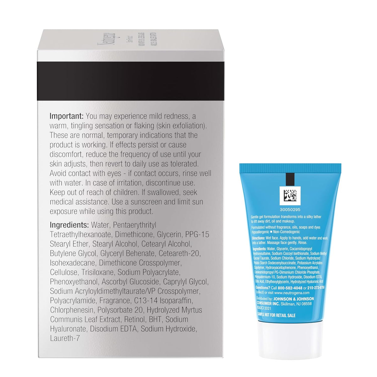 Neutrogena Crema hidratante facial Rapid Tone Repair + limpiador de...