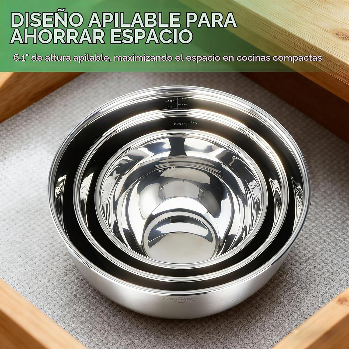 Dayliyum - Tazones para mezclar de acero inoxidable con tapas hermé...