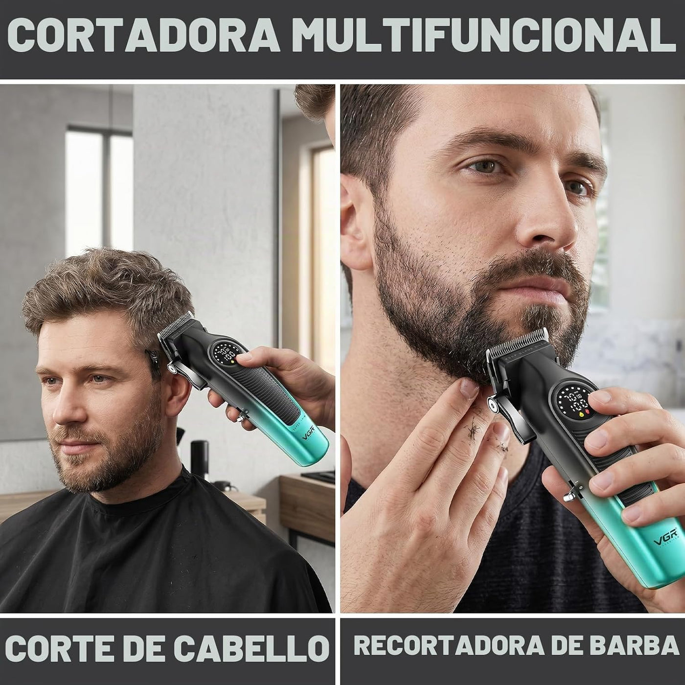 VGR V-196 - Cortapelos para hombres, inalámbrica, profesional, con...