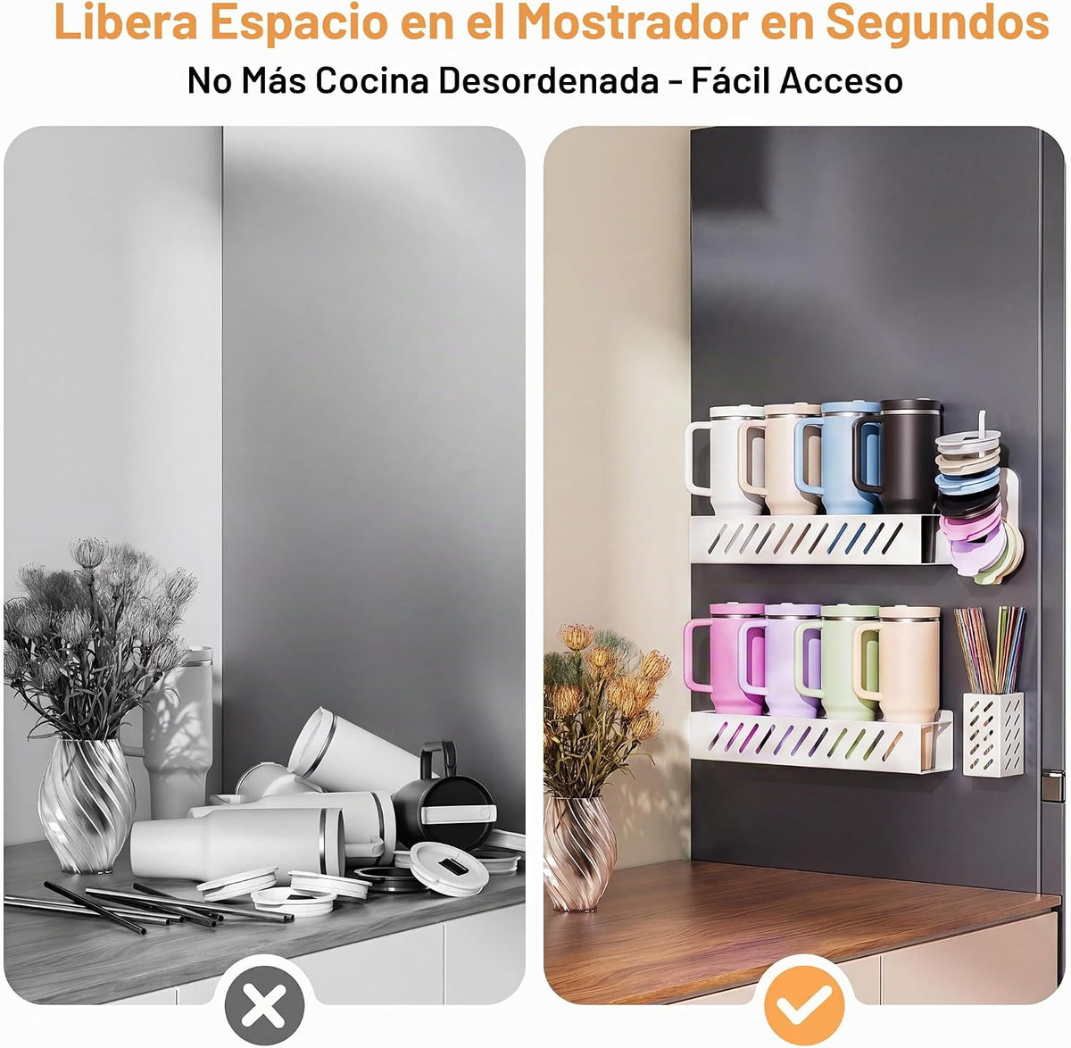 Soporte magnético Stanley para tazas, paquete de 2 organizadores de...
