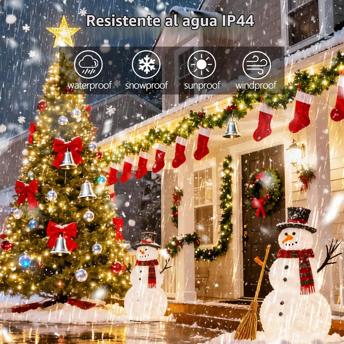 Tira de luces de Navidad con control por voz, 88 pies, 240 LED | 7...
