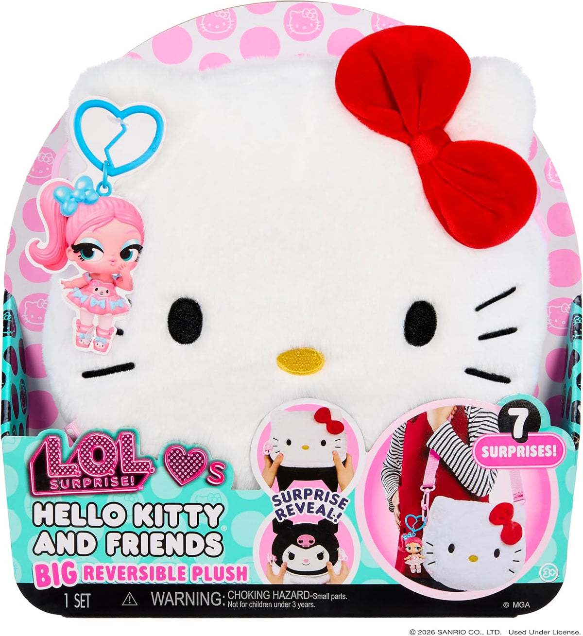 LOL Surprise Loves Hello Kitty and Friends - Peluche reversible gra...