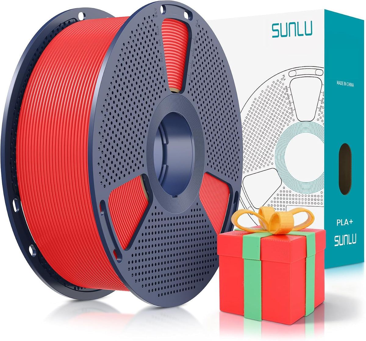 SUNLU Filamento PLA Plus de 0.07 in, rojo, 2.2 lbs | Filamento PLA...
