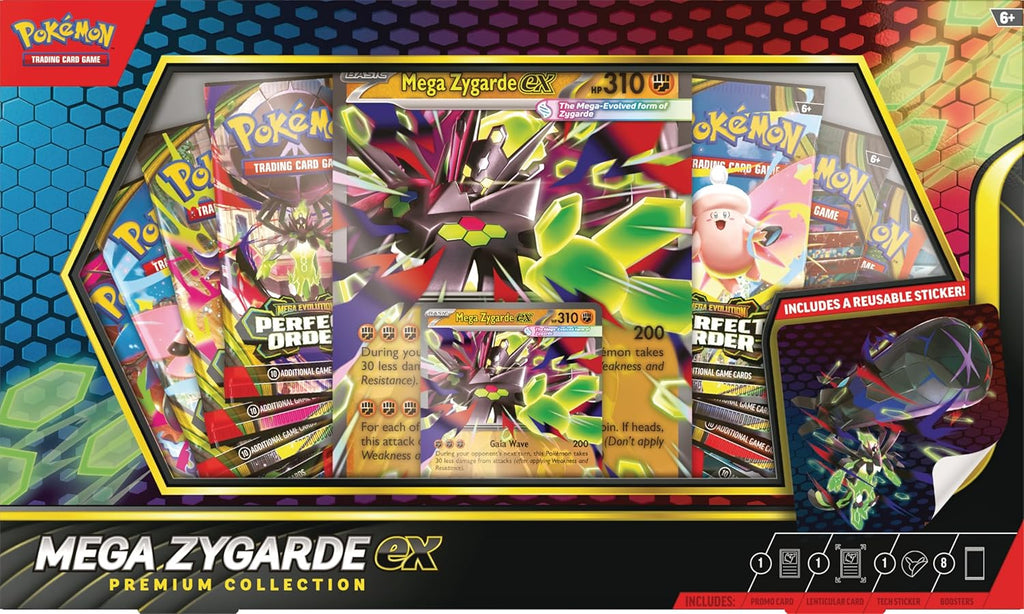Pokemon TCG: Mega Zygarde ex colección Premium con 8 paquetes de re...