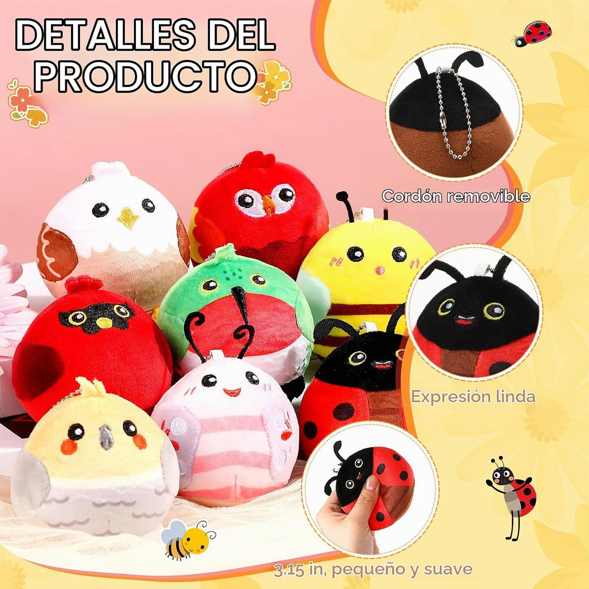 Libima - 9 animales de peluche pequeños a granel, animales voladore...