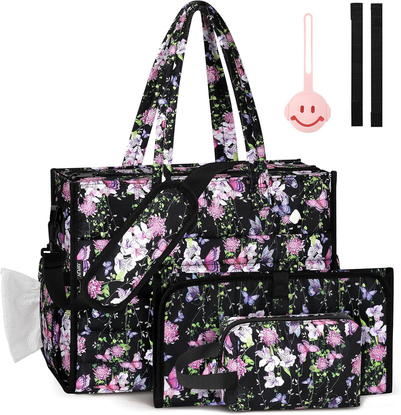 IBFUN Bolso de Pañales para Bebé - Bolso Grande para Bebé 4Pcs con...
