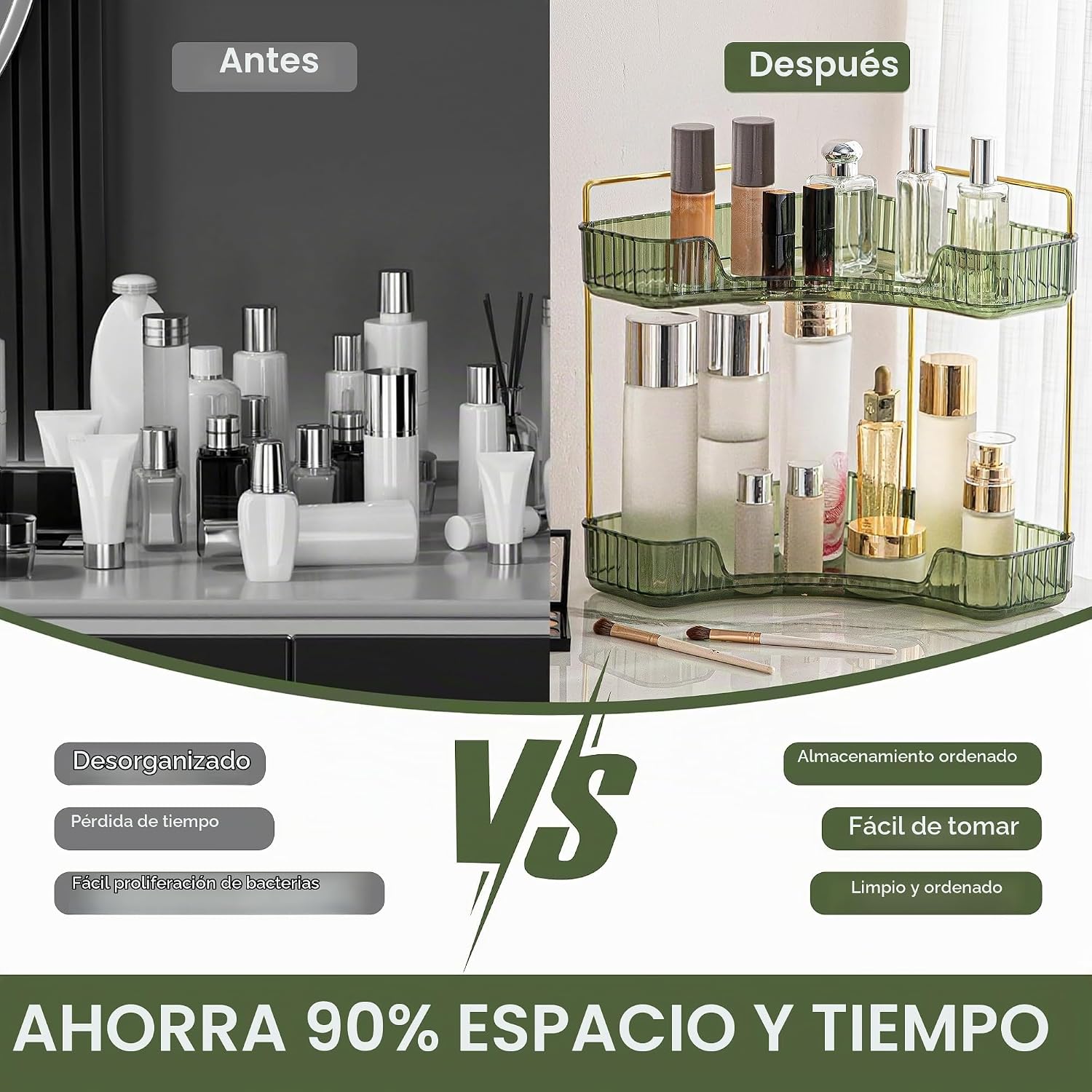 YCIA&amp;DONE Organizador de esquina para mostrador de baño, organi...