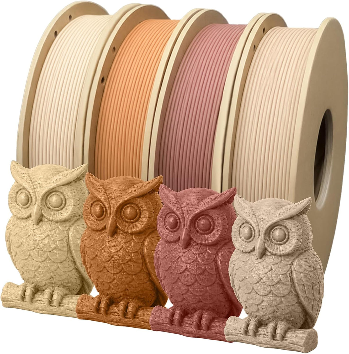 Frucindra Paquete de filamentos para impresora 3D PLA+ de madera, a...