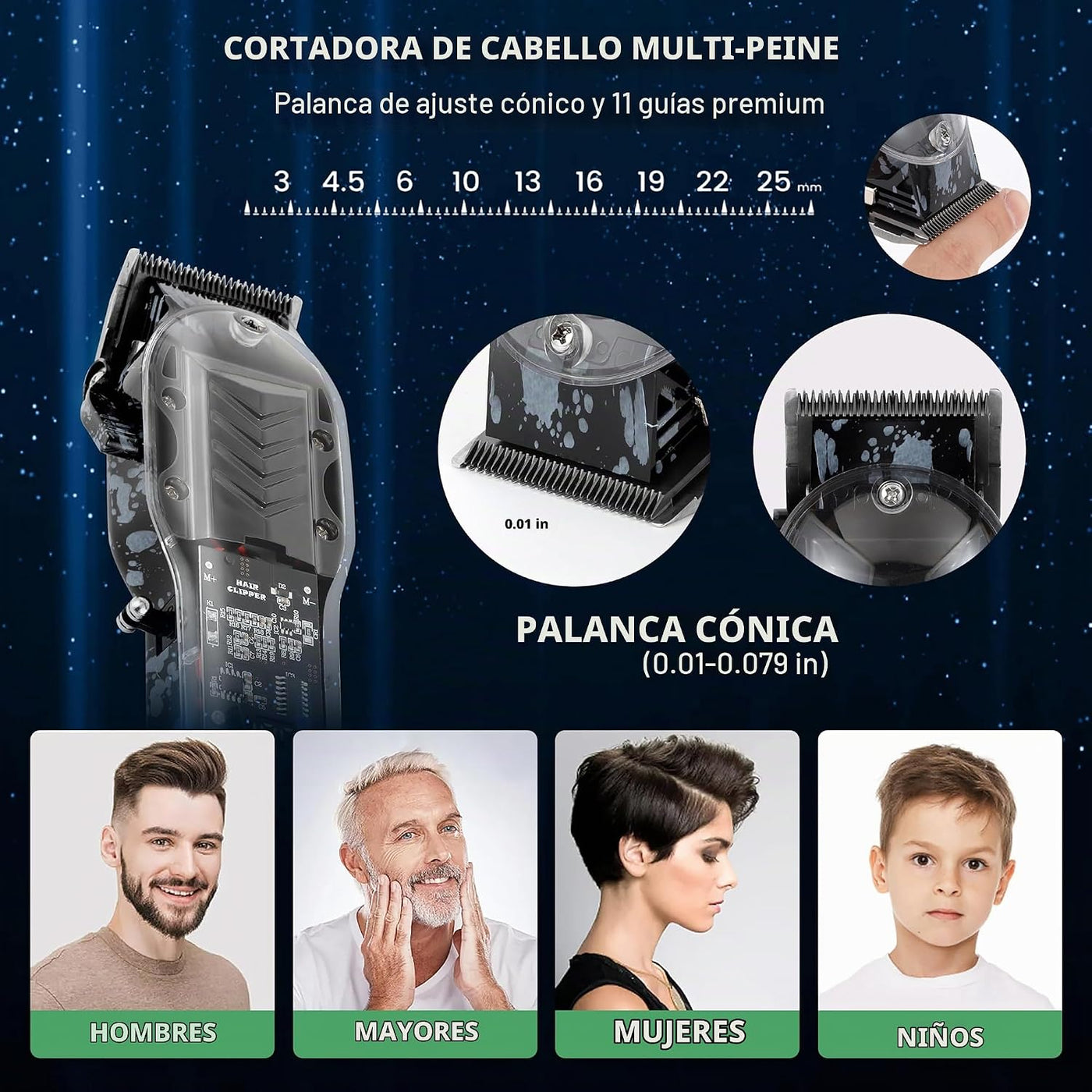 Tuanchuanrp Cortadoras de Cabello Profesionales para Hombres, Kit d...