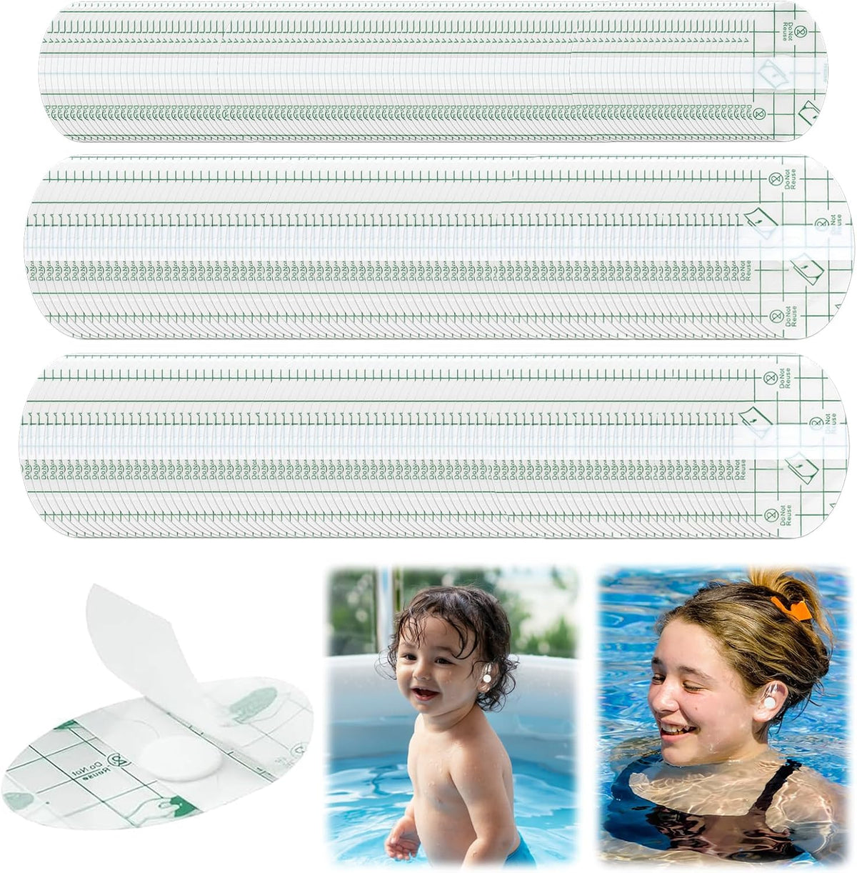 Cubiertas para los oídos para la ducha impermeables (200 L+100 pequ...