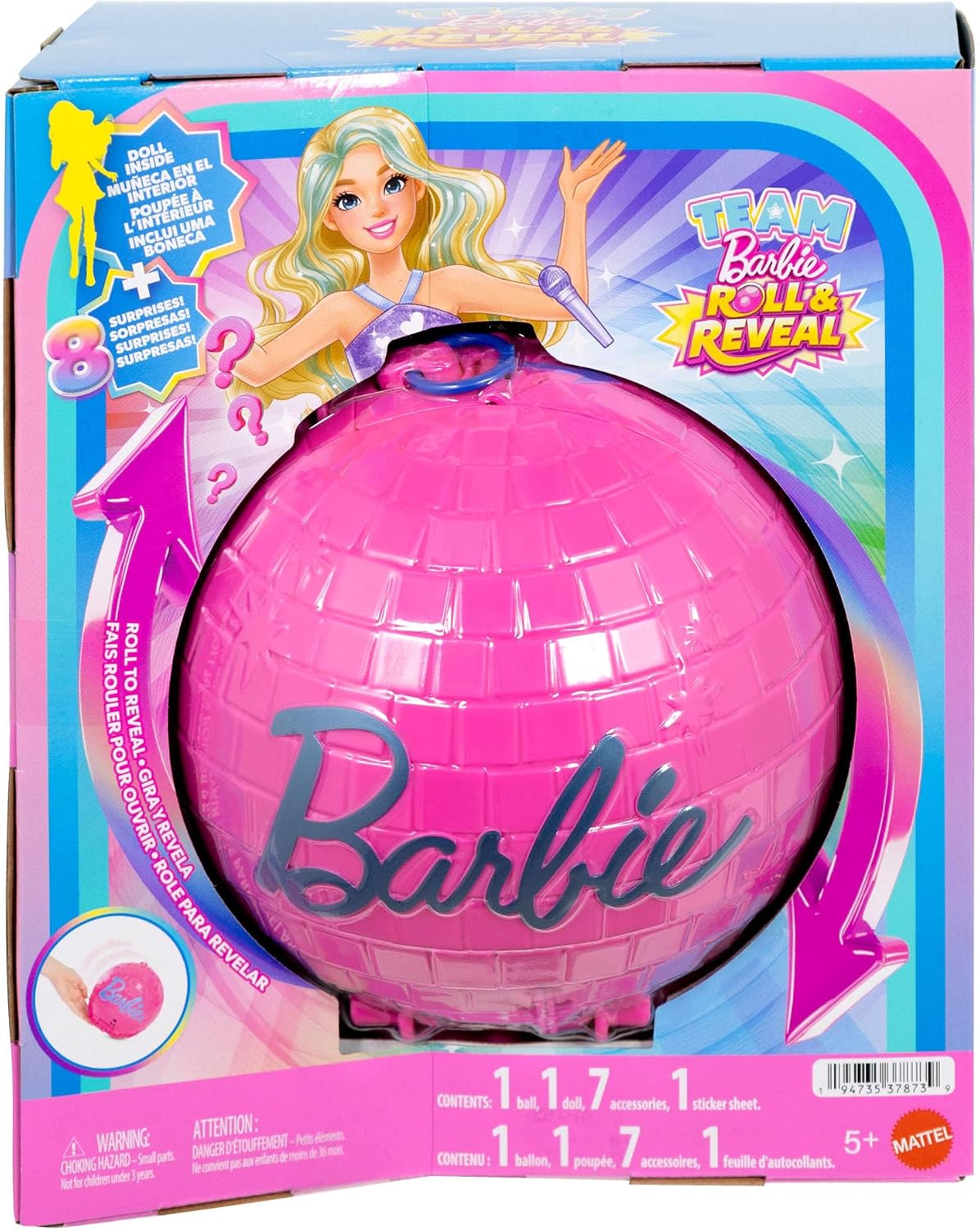 Barbie Muñeca y accesorios Team Roll and Reveal Pop Star | Muñeca r...