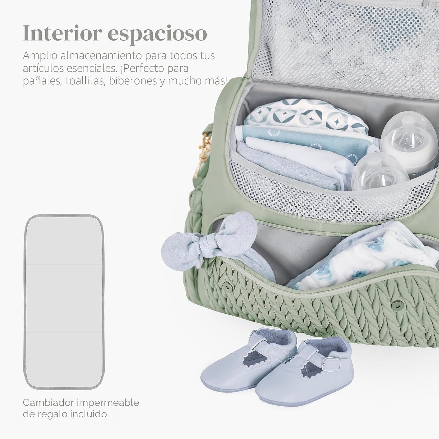 Hannah &amp; Sophia Belle - Mochila y bolsa convertible para pañale...