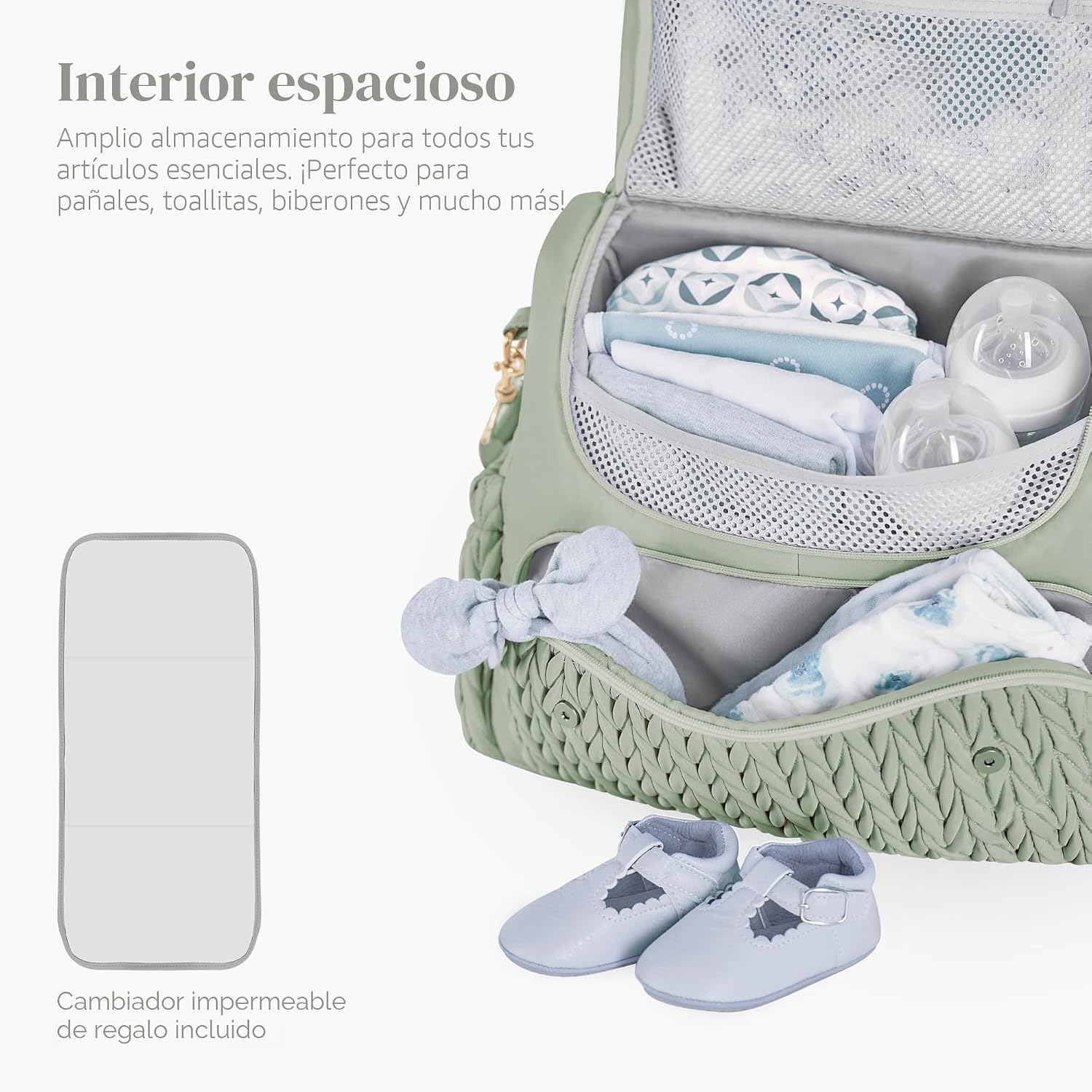 Hannah &amp; Sophia Belle - Mochila y bolsa convertible para pañale...