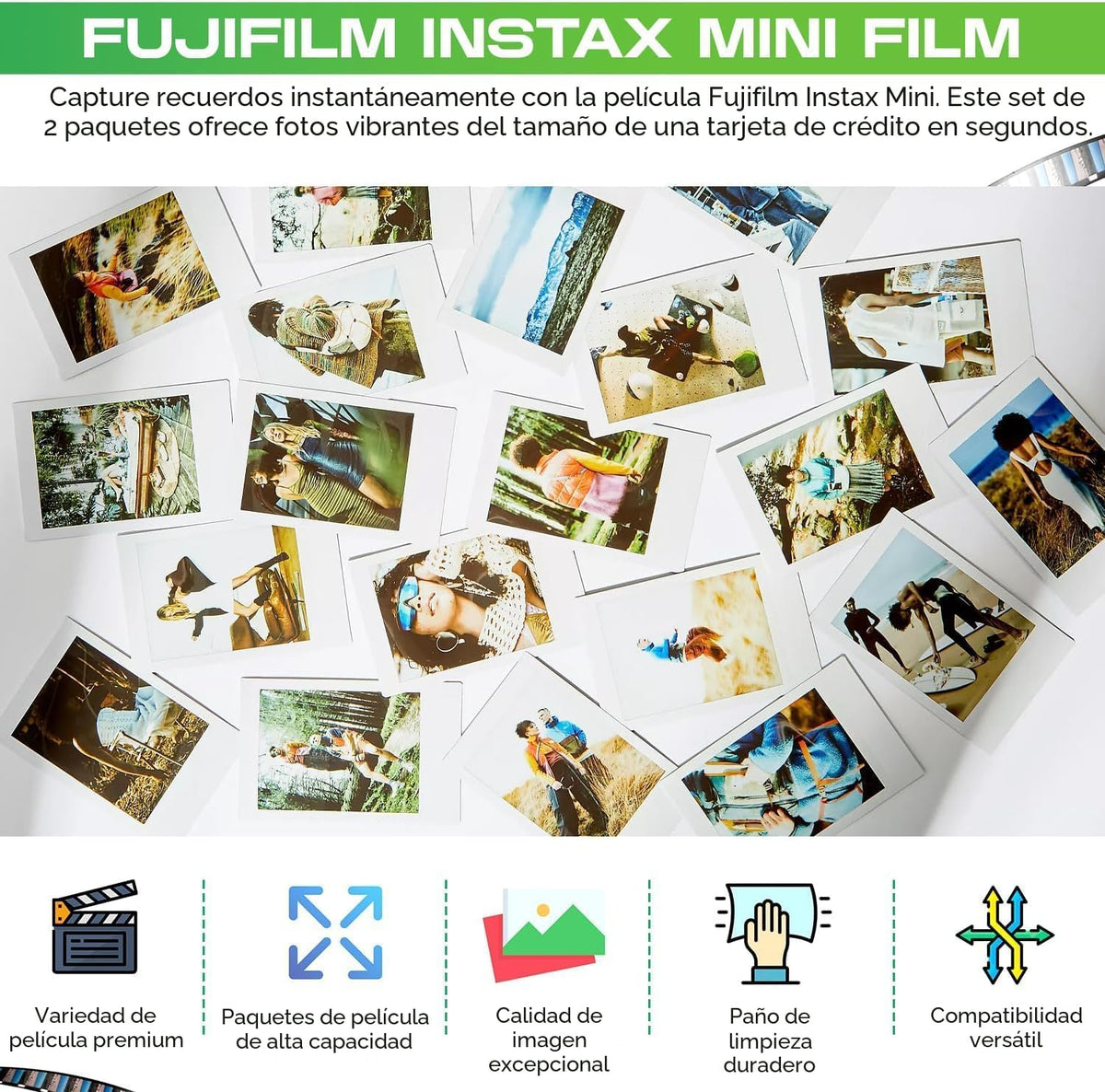 Fujifilm Instax mini película instantánea de luz diurna (paquetes d...
