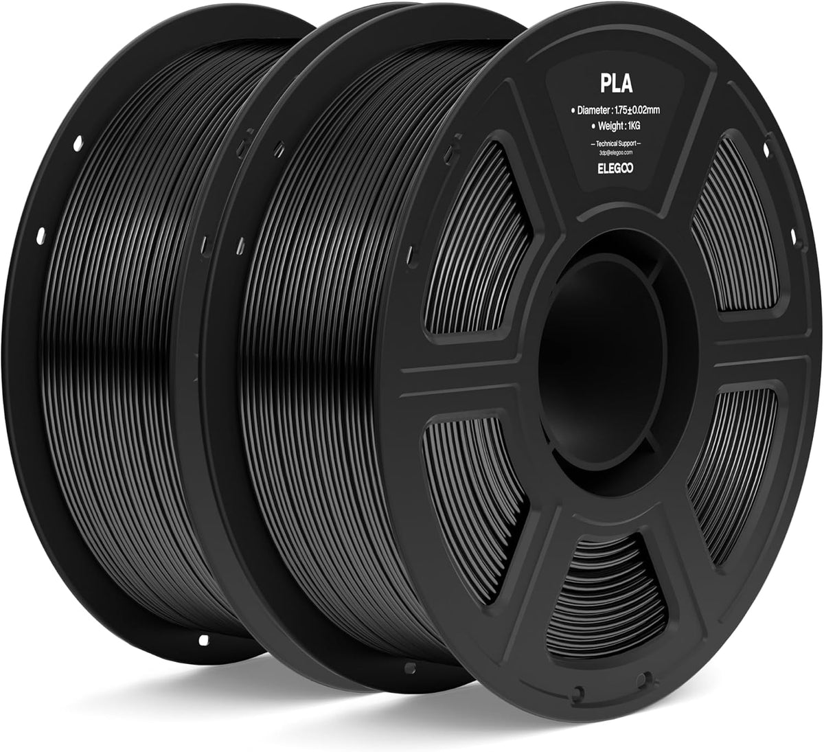 ELEGOO Filamento PLA 1.75mm Negro 2KG, Filamento para Impresora 3D...