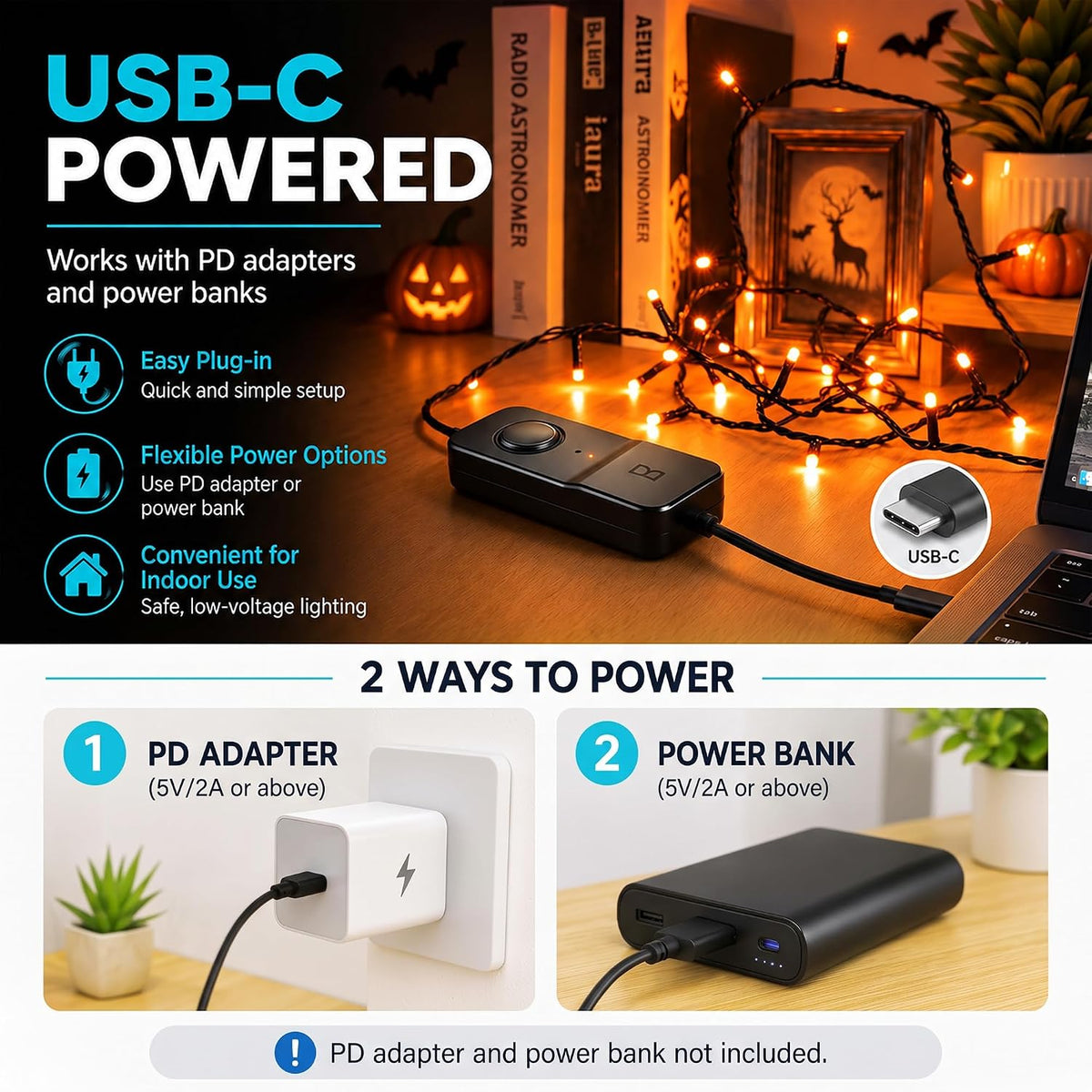 Brizled Luces inteligentes de Halloween 1, 33 pies, 100 luces LED q...