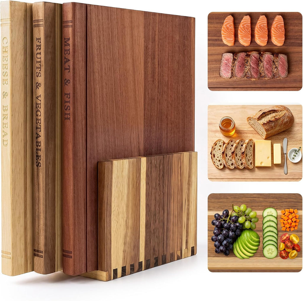 Juego de tablas de cortar de libros para cocina, tabla de cortar de...
