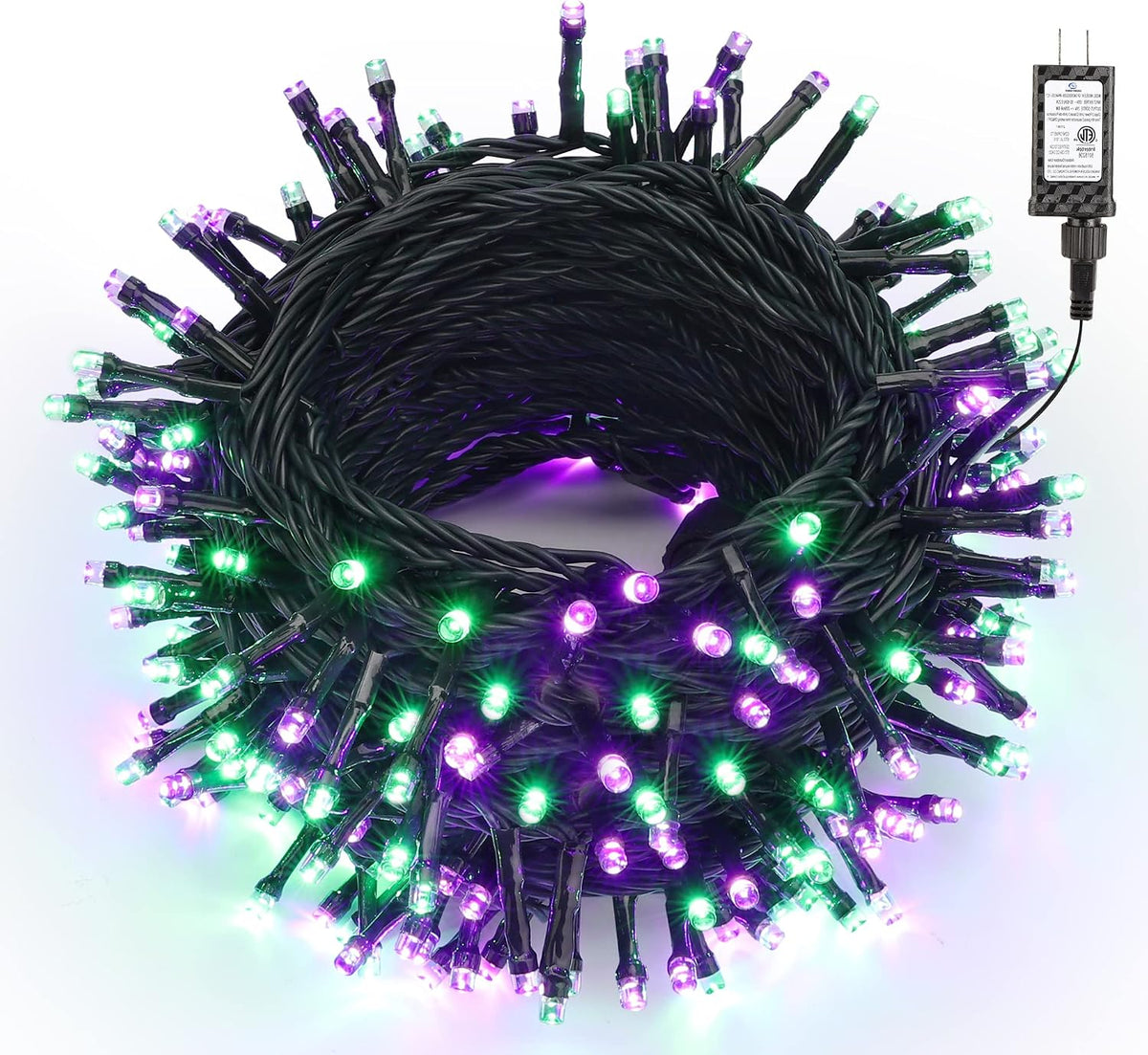 Brizled Luces de Halloween moradas y verdes, 78.74 pies 240 LED Cad...