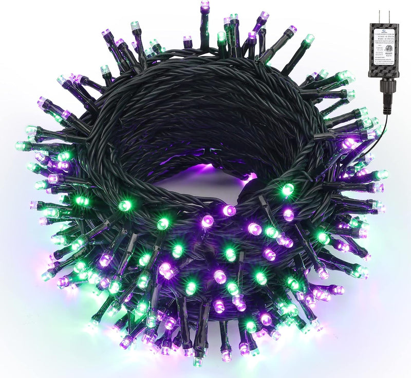 Brizled Luces de Halloween moradas y verdes, 78.74 pies 240 LED Cad...