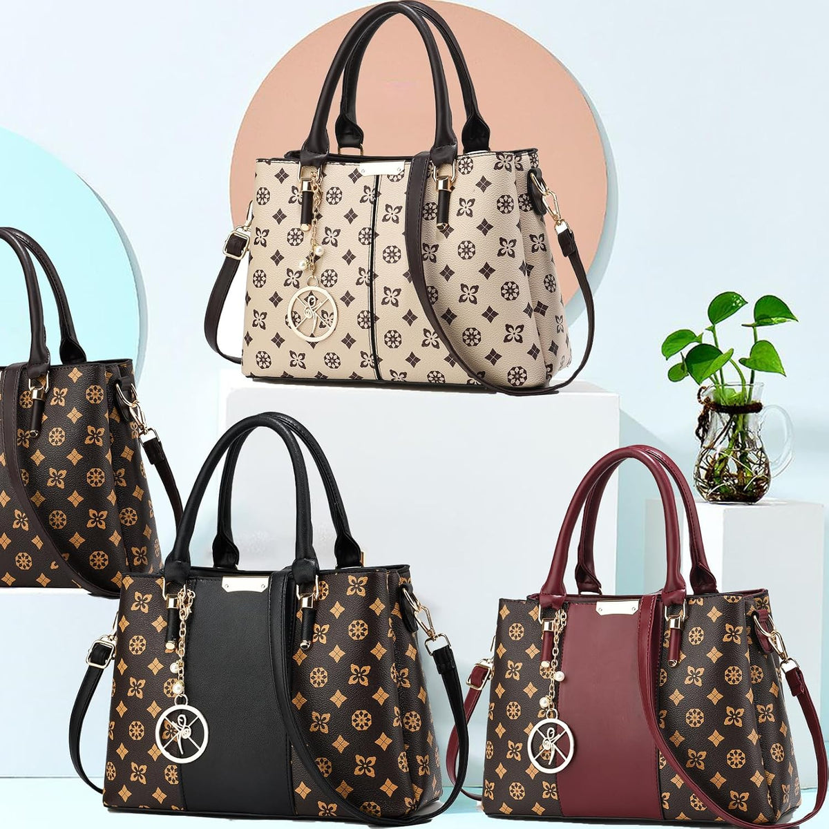 KURGOOL Bolsos y bolsos de mano para mujer, bolso de hombro con asa...