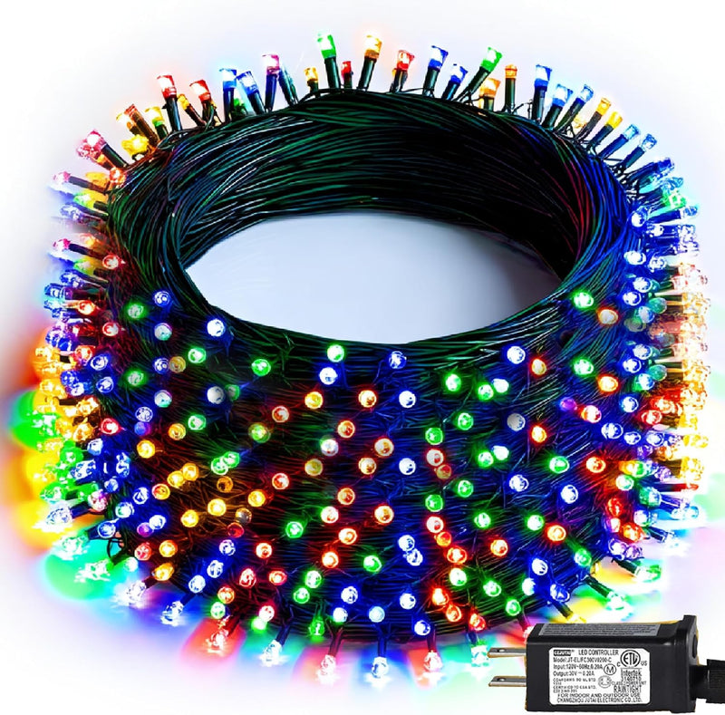 Dazzle Bright Guirnalda de luces de Navidad, 600 luces LED de 196 p...