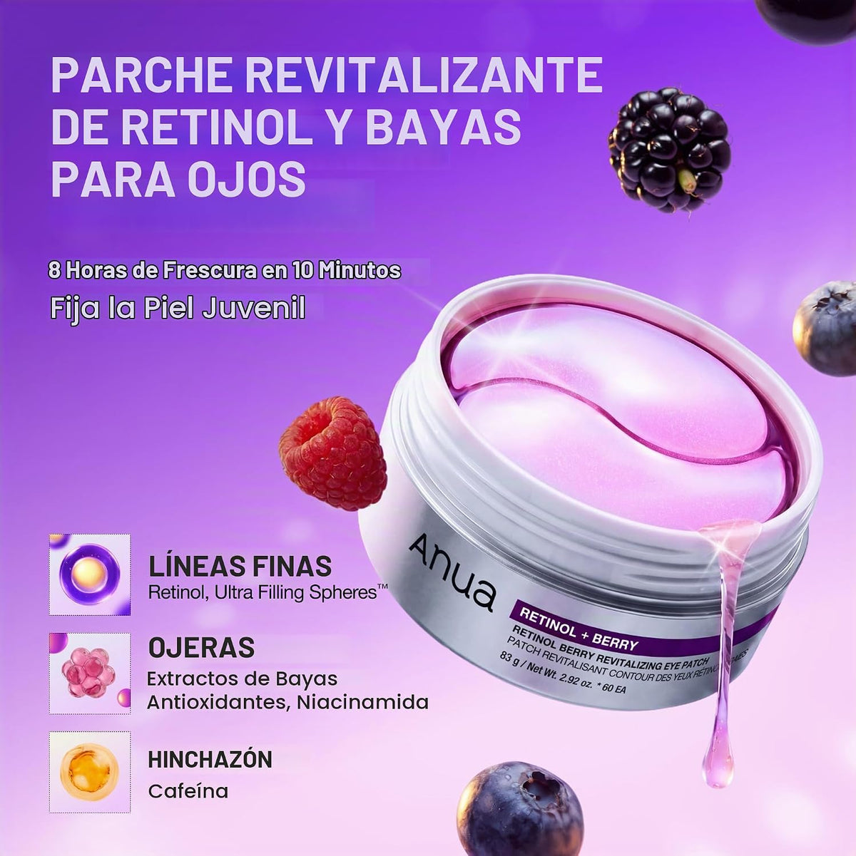 ANUA Parche para ojos de retinol y crema Gua Sha Duo | Máscara de o...
